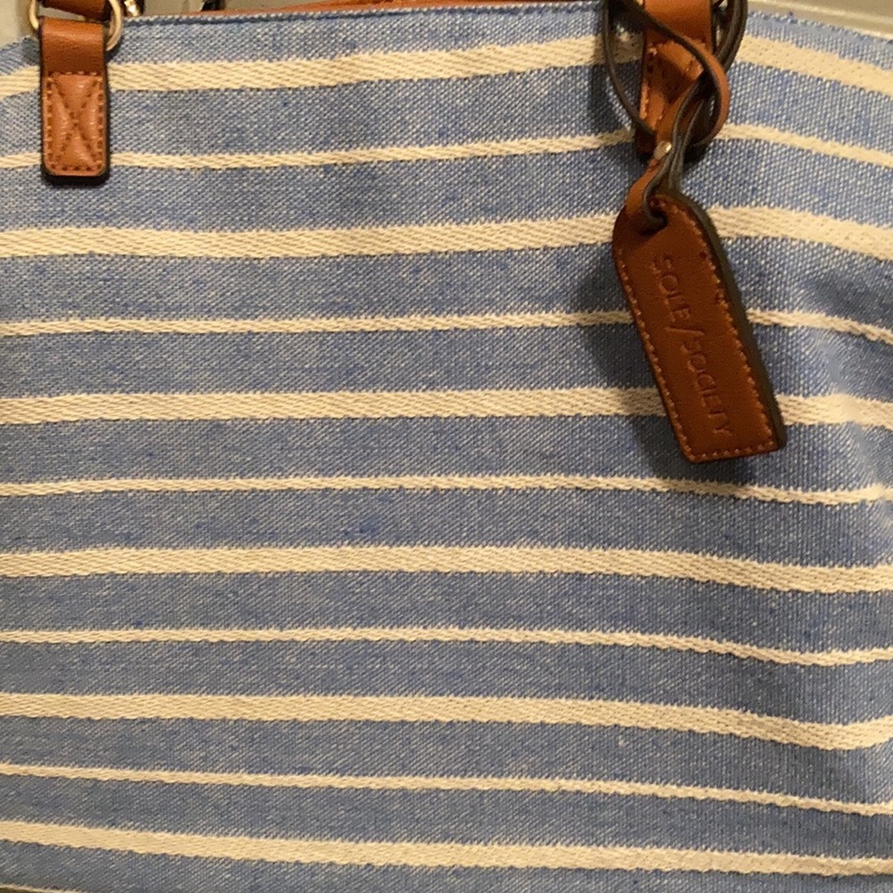 Sole Society | Oversize Millie Stripe Fabric Tote - Picture 8 of 8